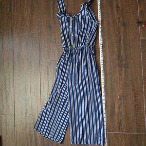 Jenna & Jessie Girls Romper Suit Blue and White Size 7 (Juniors)